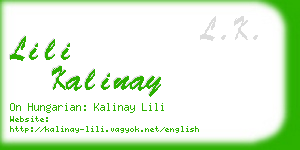 lili kalinay business card